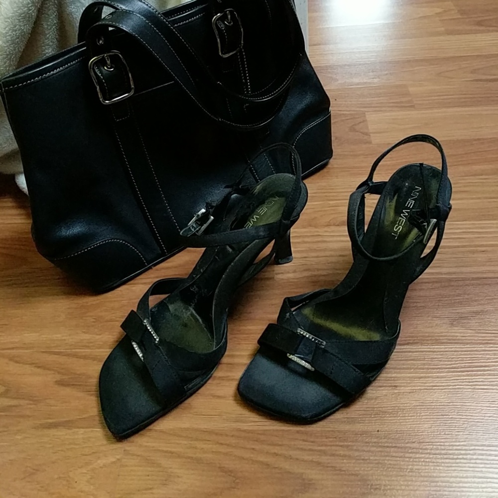 Strappy black heels